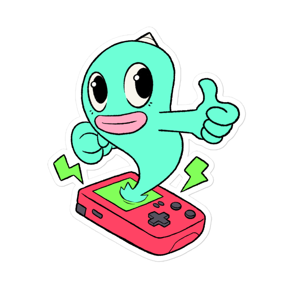 Ready to Press Start Game Ghost Sticker